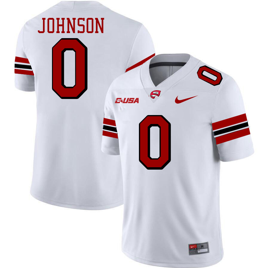 Kisean Johnson WKU Jersey,Western Kentucky Hilltoppers #0 Kisean Johnson Jersey Youth-White